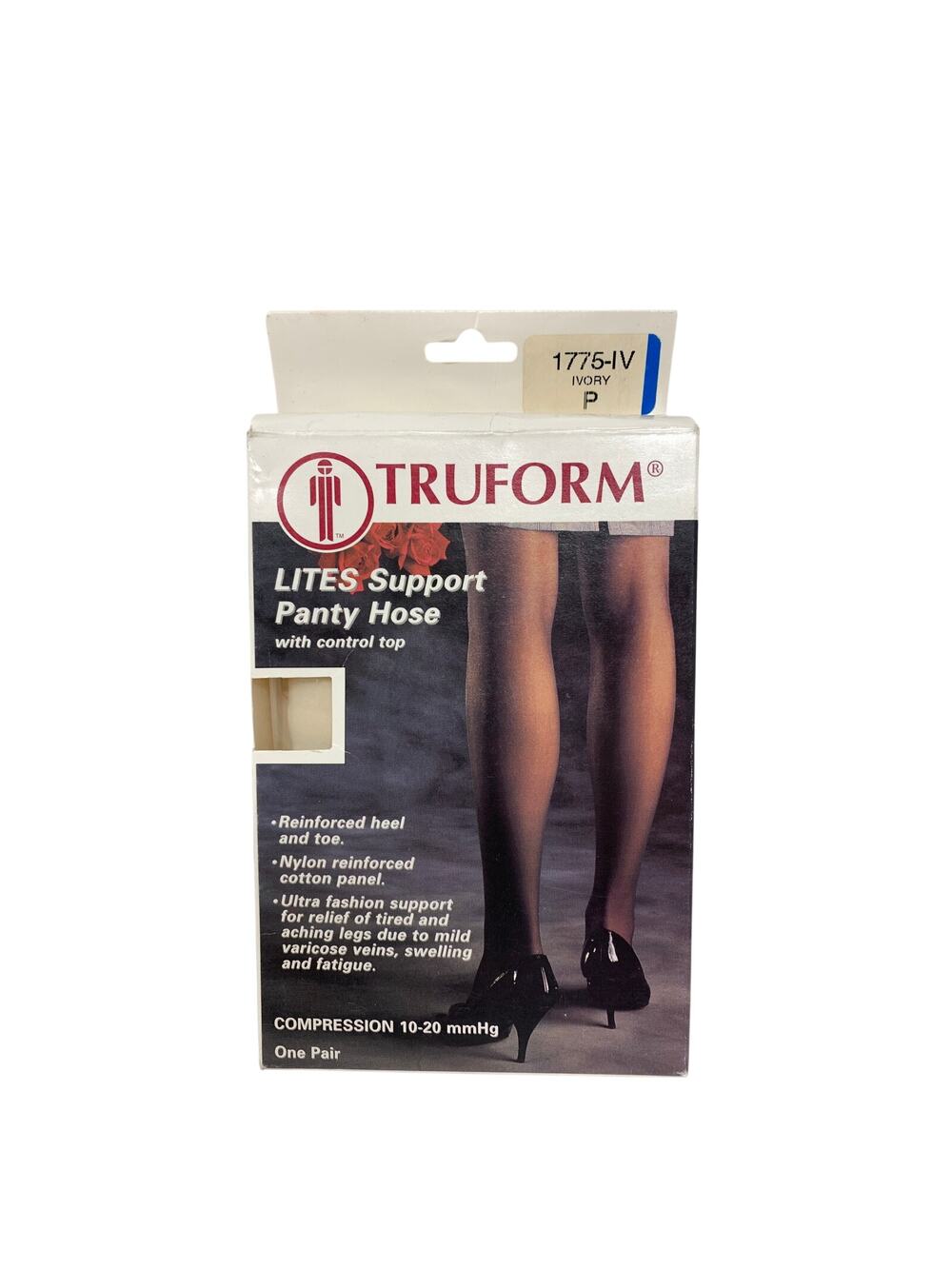 Truform Lites Support Panty Hose Compression Ivory Size P 1775-IV Control Top